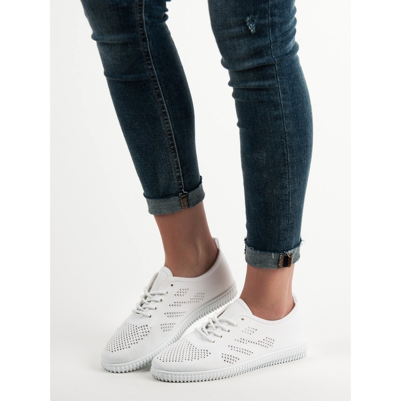 SHELOVET Textile Lace-up Footwear white 1 SHELOVET Textile Lace-up Footwear white 1