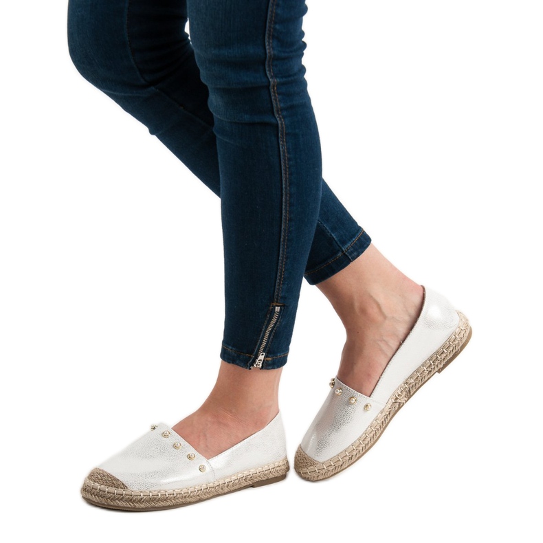 SHELOVET Silver Espadrilles grey 2