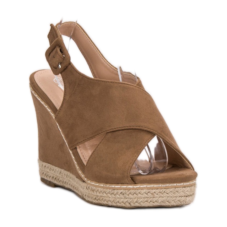 Anesia Paris Suede Wedge Sandals brown 1 Anesia Paris Suede Wedge Sandals brown 1