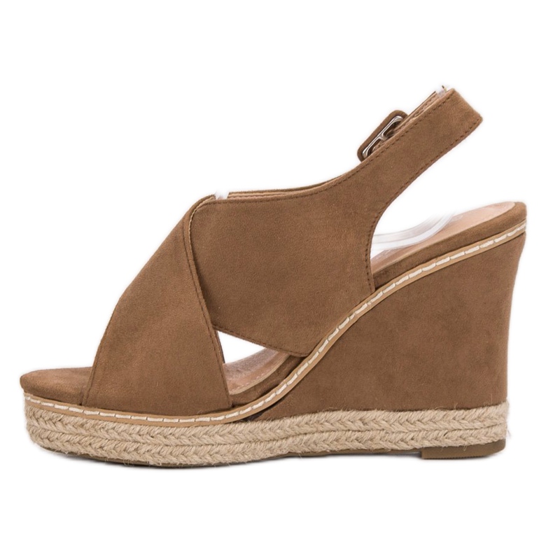 Anesia Paris Suede Wedge Sandals brown 2 Anesia Paris Suede Wedge Sandals brown 2