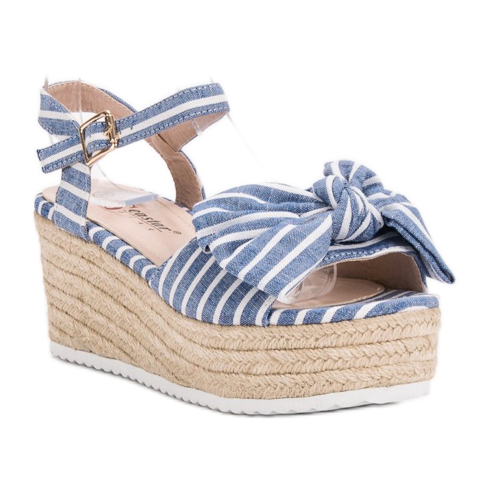 Seastar Wedge Sandals With A Bow blue 1