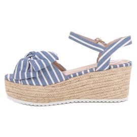 Seastar Wedge Sandals With A Bow blue 2
