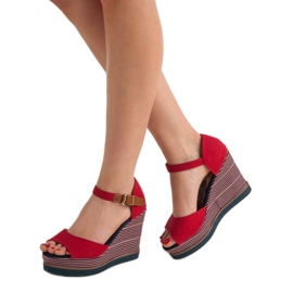 Primavera Wedge Sandals red 2