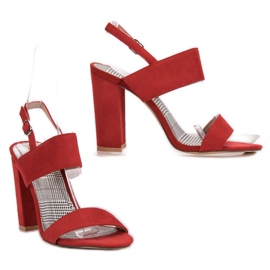 SHELOVET Red Sandals On A Bar 2