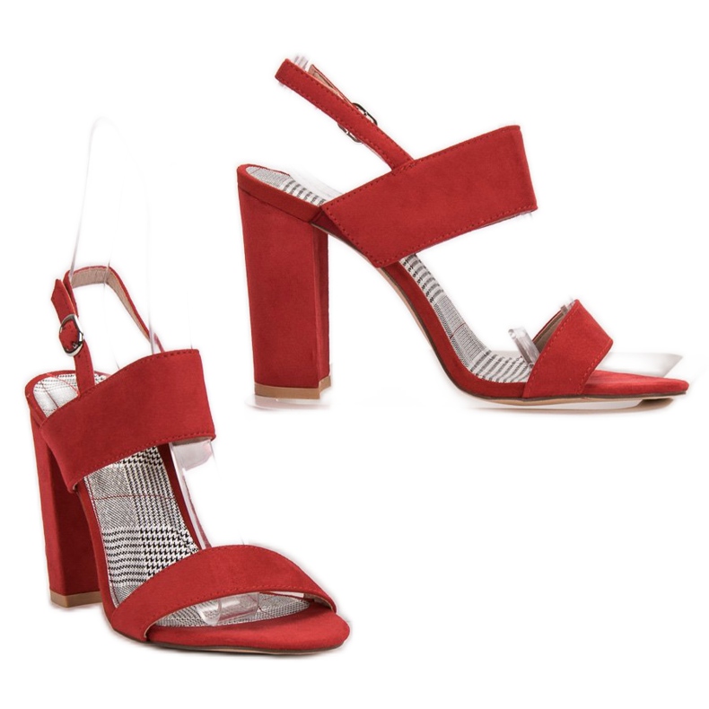 SHELOVET Red Sandals On A Bar 2