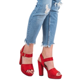 SHELOVET Red Sandals On The Platform 2