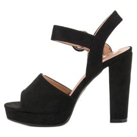 SHELOVET Black Sandals On The Platform 1 SHELOVET Black Sandals On The Platform 1