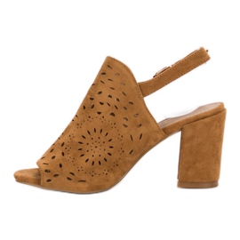 SHELOVET Suede Closed Sandals brown 2