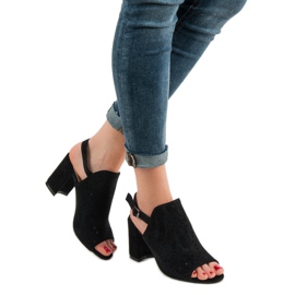 SHELOVET Suede Closed Sandals black 1 SHELOVET Suede Closed Sandals black 1