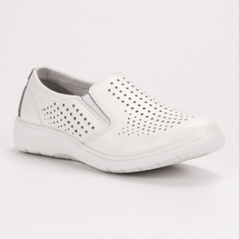 Kylie White leather shoes 1