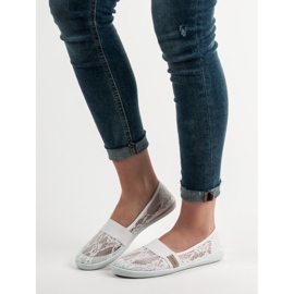 SHELOVET Lace ballerinas white 1