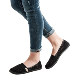 SHELOVET Lace ballerinas black 1