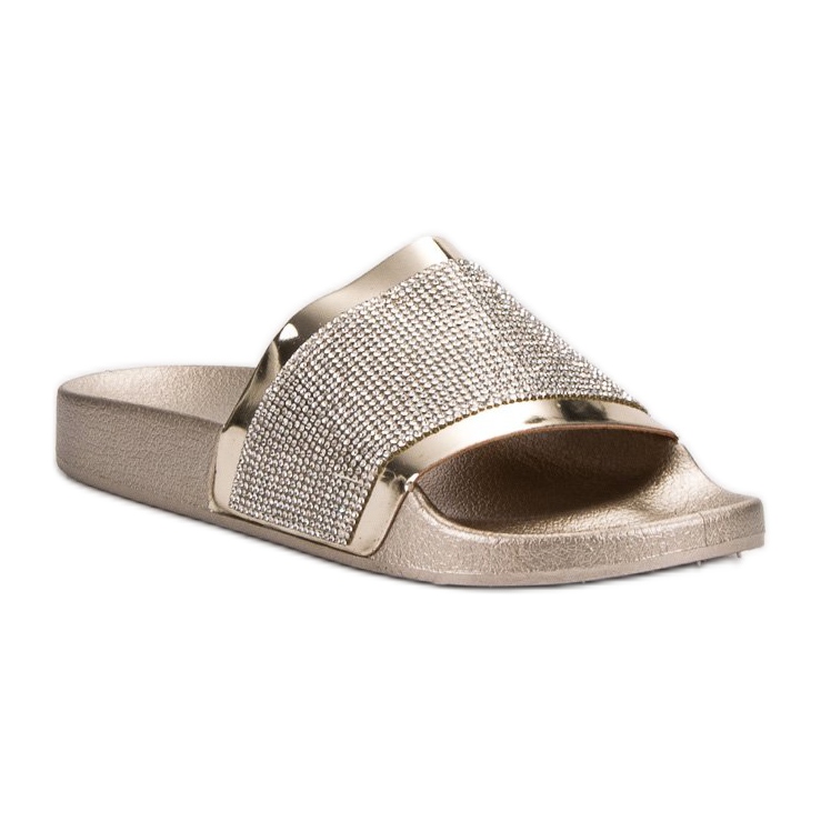 VICES slippers with cubic zirconia yellow 1