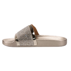 VICES slippers with cubic zirconia yellow 2