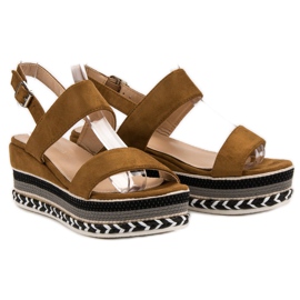 Primavera Boho Wedge Sandals brown 1