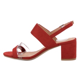 Ideal Shoes Fashionable women's sandals red 1 Ideal Shoes Fashionable women's sandals red 1