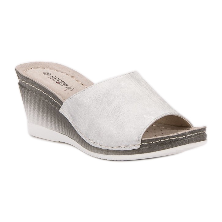 Goodin Wedge Sandals white 1