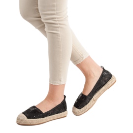 SHELOVET Lace Espadrilles black 2