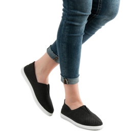 Super Mode Comfortable Slip On Sneakers black 1