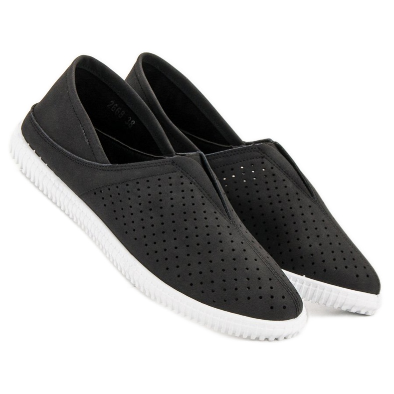 Super Mode Comfortable Slip On Sneakers black 2