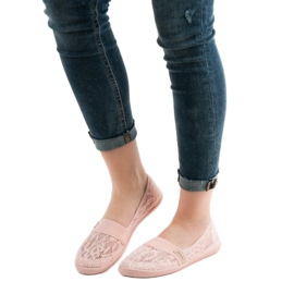 SHELOVET Lace ballerinas pink 1