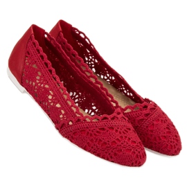Coura Red Lace Ballerinas 2