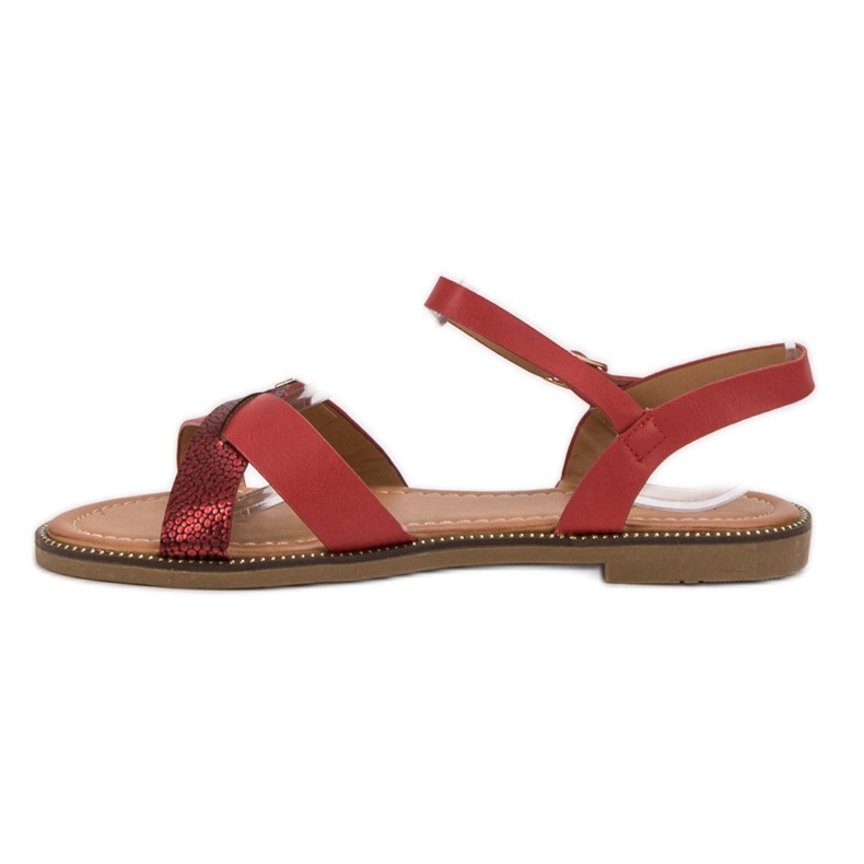 L. Lux. Shoes Stylish Red Sandals 2