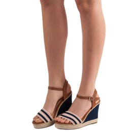 Primavera Casual Wedge Sandals blue navy blue 1