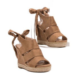 Anesia Paris Wedge Sandals brown 2