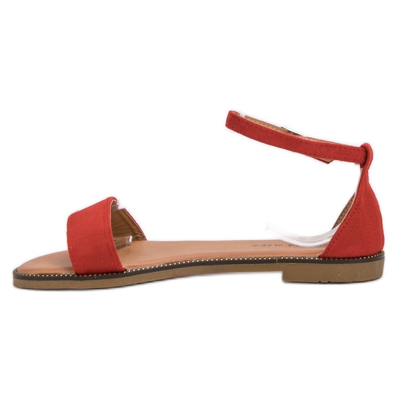 Laura Mode Classic flat sandals red 1