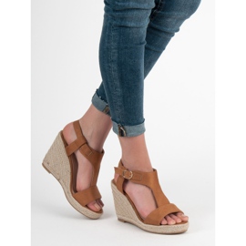 Anesia Paris Fashionable wedge sandals brown 2