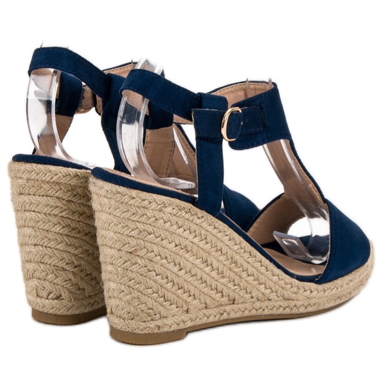 Anesia Paris Fashionable wedge sandals blue 1