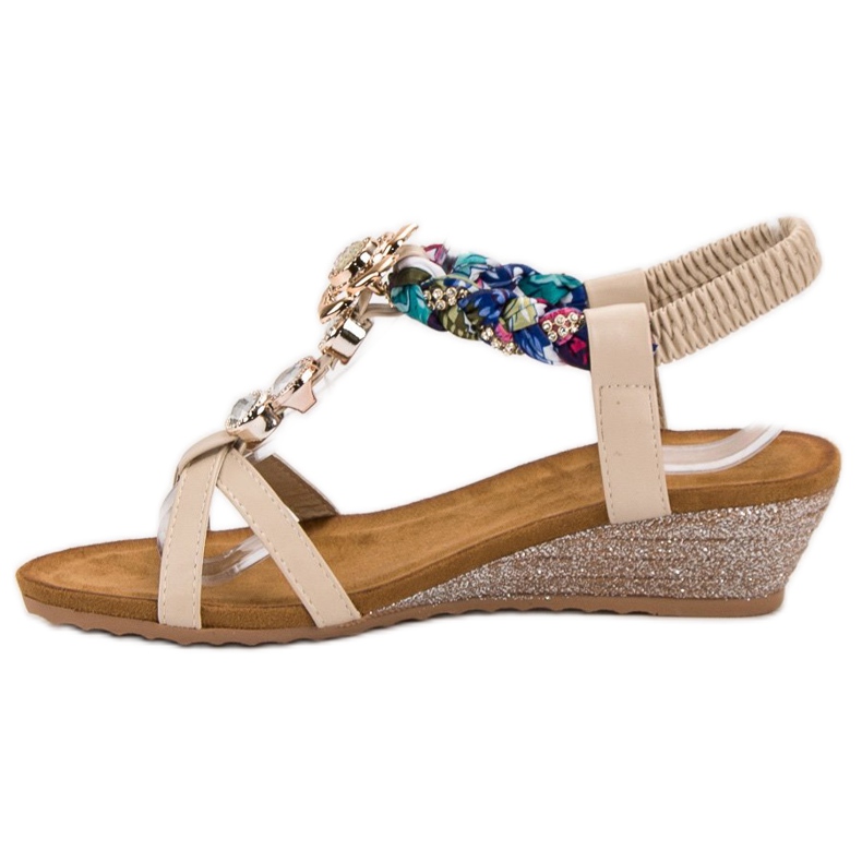 SHELOVET Sandals With Ornaments brown 2 SHELOVET Sandals With Ornaments brown 2