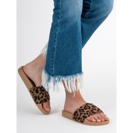 SHELOVET Suede Sports Slippers brown 1