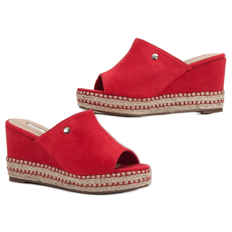 Best Shoes Wedge Sandals red 2