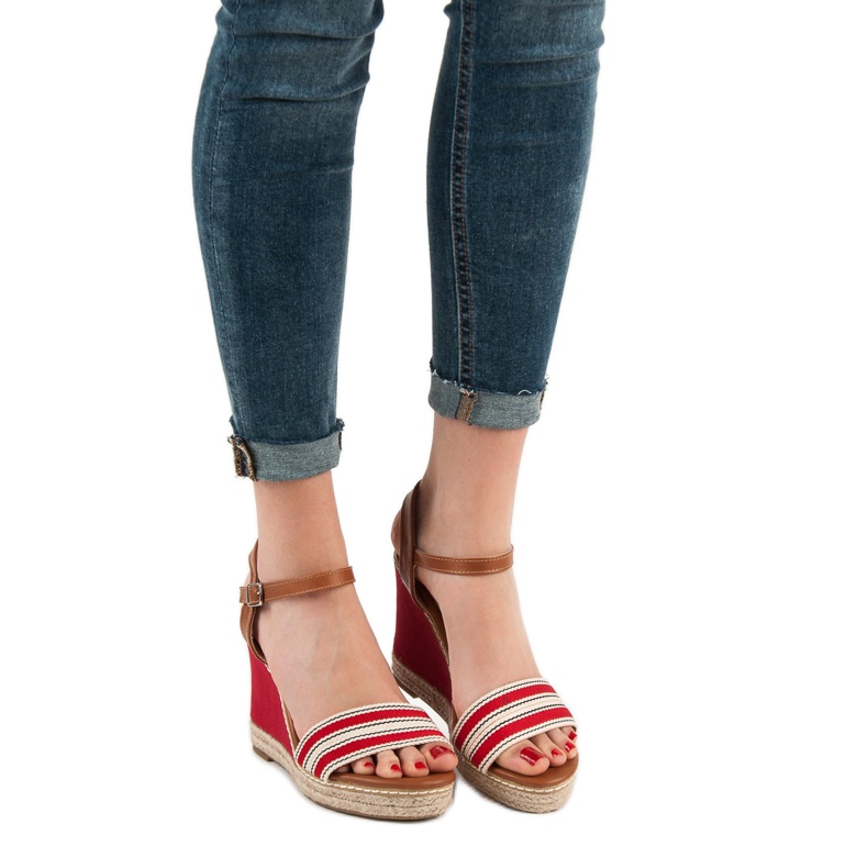 Primavera Casual Wedge Sandals red 2