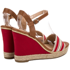 Primavera Casual Wedge Sandals red 1