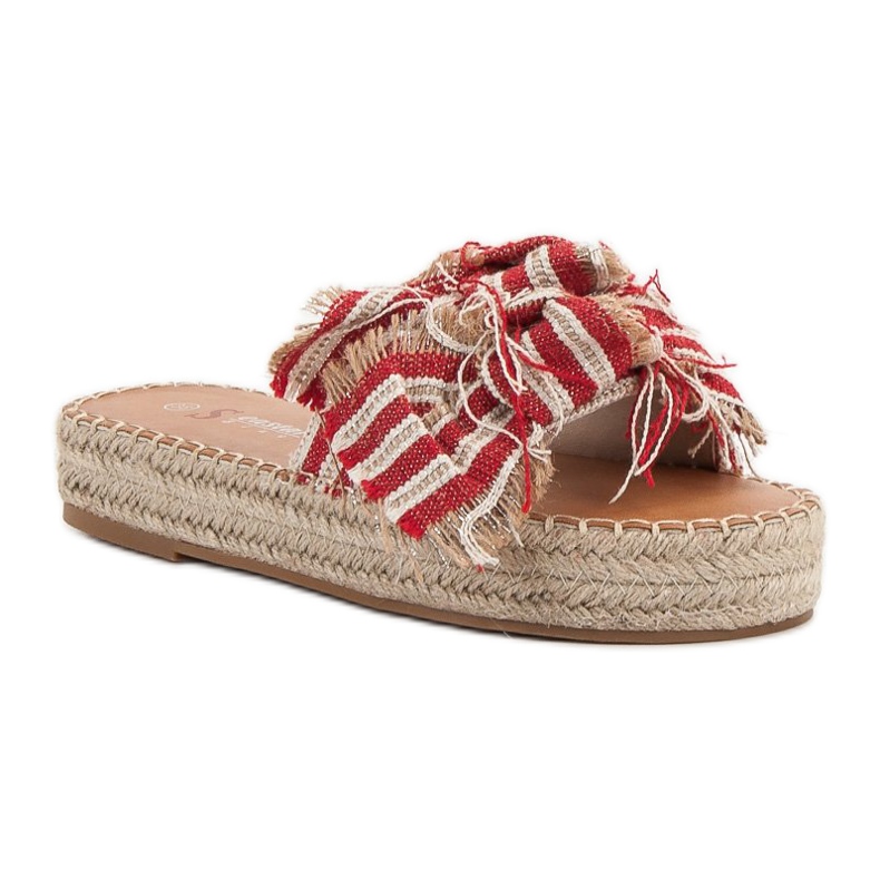 Seastar Striped Slippers red 1