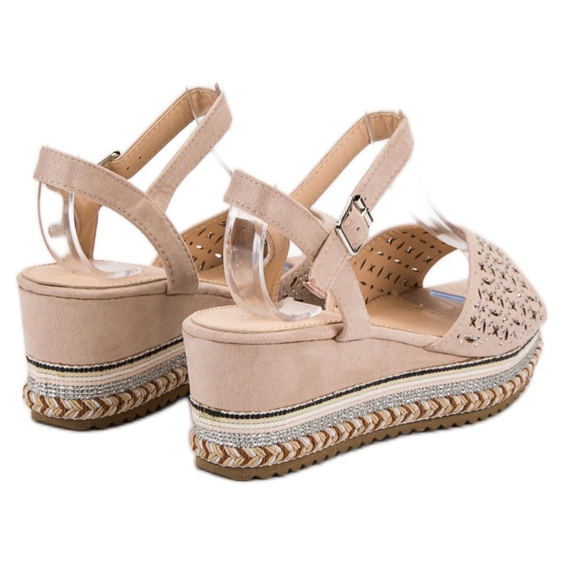 Groto Gogo Suede Sandals With Cubic Zirconia brown 1