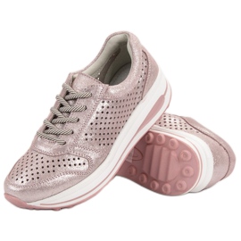 Filippo Leather brocade shoes pink 1
