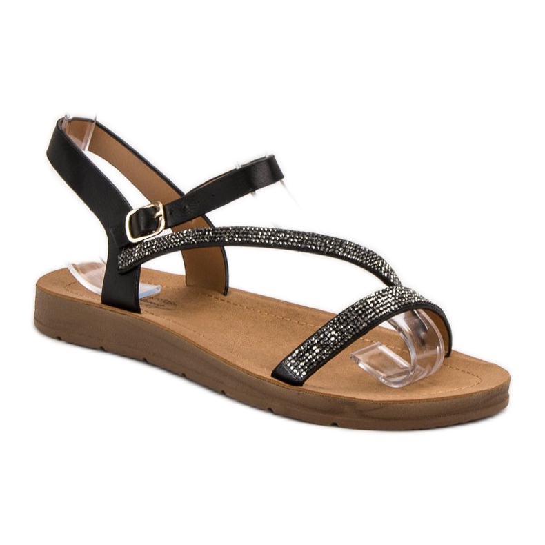 Camo Sandals With Cubic Zirconia black 2