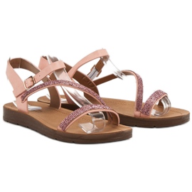 Camo Sandals With Cubic Zirconia pink 1