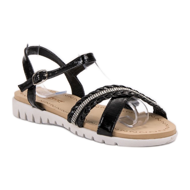 Groto Gogo Sandals With Crystals black 1 Groto Gogo Sandals With Crystals black 1