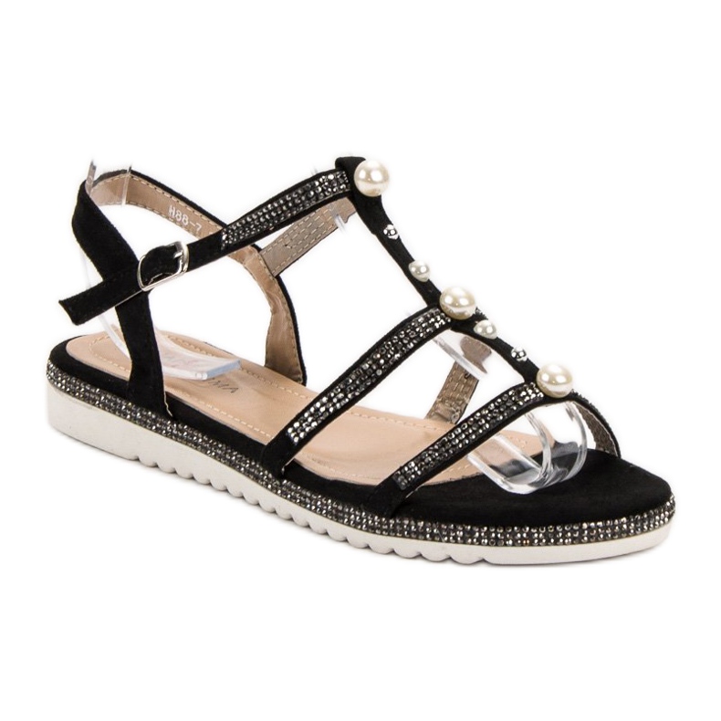 GUAPISSIMA Sandals With Pearls black 1