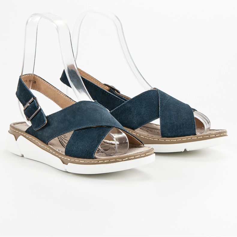 Filippo Leather Sandals On The Platform blue 2