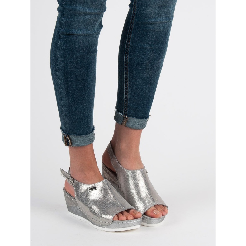 Filippo Leather Clad Sandals grey 1