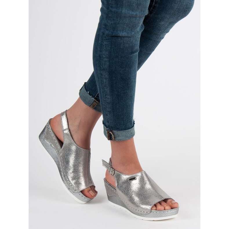 Filippo Leather Clad Sandals grey 2