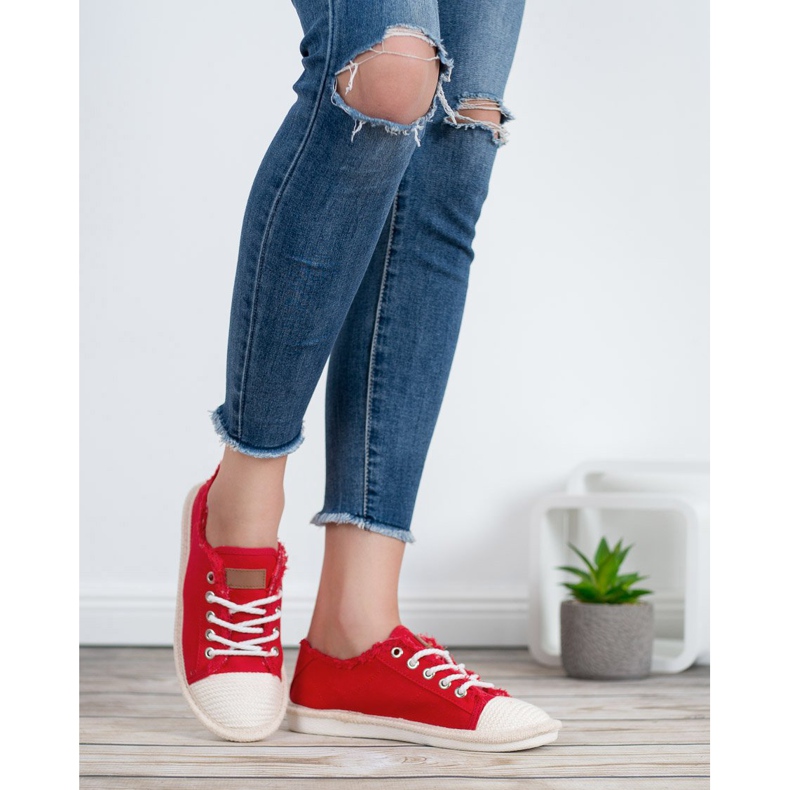 SHELOVET Lace-up Espadrilles red 2