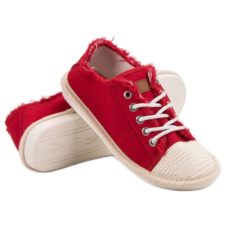 SHELOVET Lace-up Espadrilles red 1