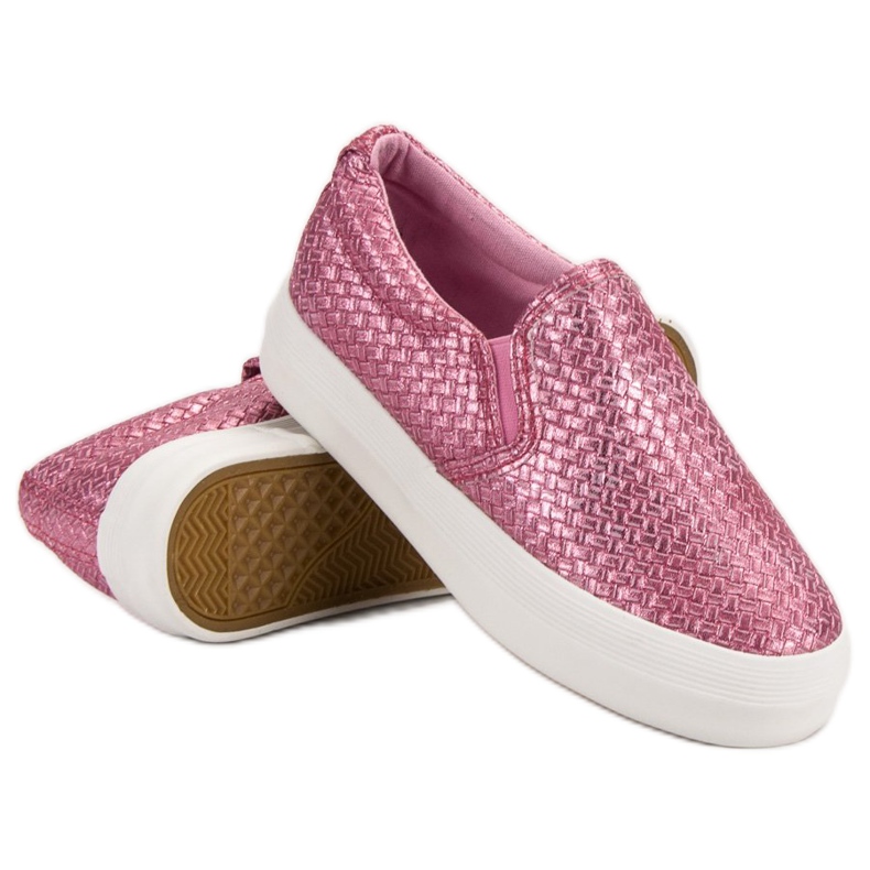 SHELOVET Pink Slip On Sneakers 1 SHELOVET Pink Slip On Sneakers 1
